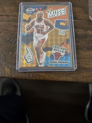 Dennis Rodman 2025-26 Topps Finest /50 Gold Geometric Refractor Muse Bulls #M-18