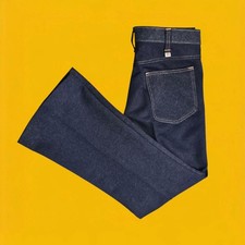 Vintage 60s Dickies Bell Bottom Pants Womens W30 L27 70s Disco Flared Faux Jeans