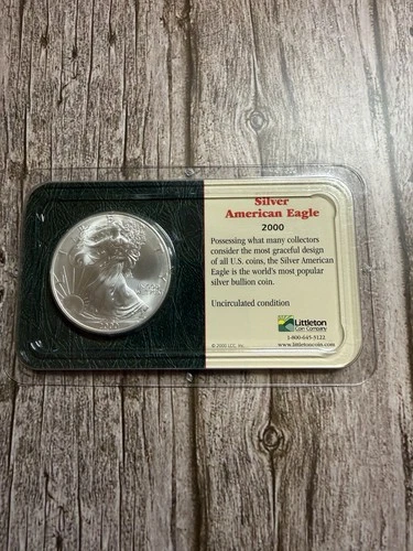 2000 Silver American Eagle Coin Littleton 99.93% Silver - Uncirculated