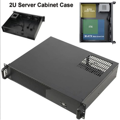 2U Server Rack Cabinet Network Chassis Rackmount Computer Case Enclosure ITX ATX