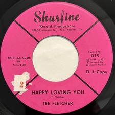 TEE FLETCHER - Happy Loving You / Pardon Me 45rpm Promo Northern Soul 1966 VG+
