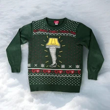 A Christmas Story Leg Lamp Funny Ugly Christmas Sweater Men M Holiday Party
