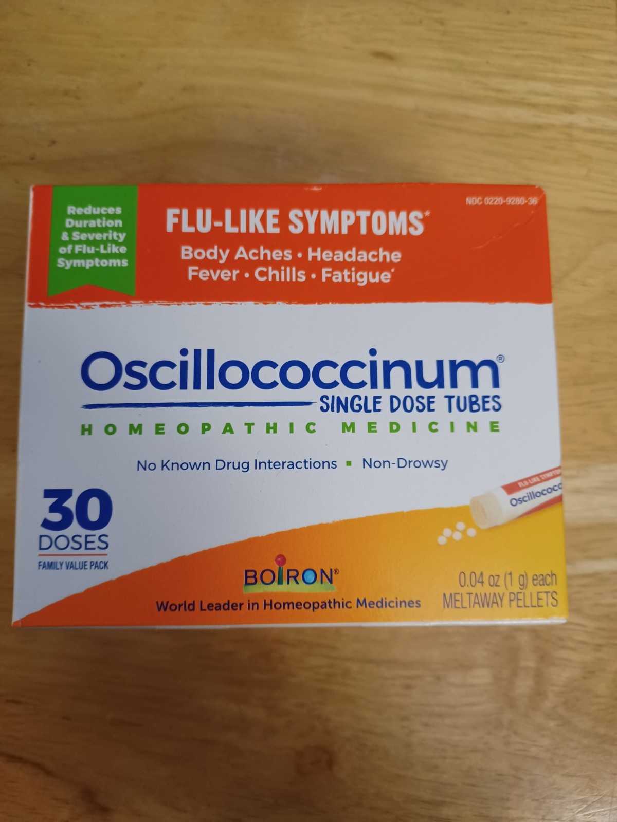 Oscillococcinum 30 Single Dose Tubes, Flu-Like Symptoms - Exp. 06/2029