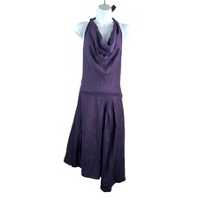 Free People Free-est Jayna midi dress linen blend beach lagen dark purple sz SP