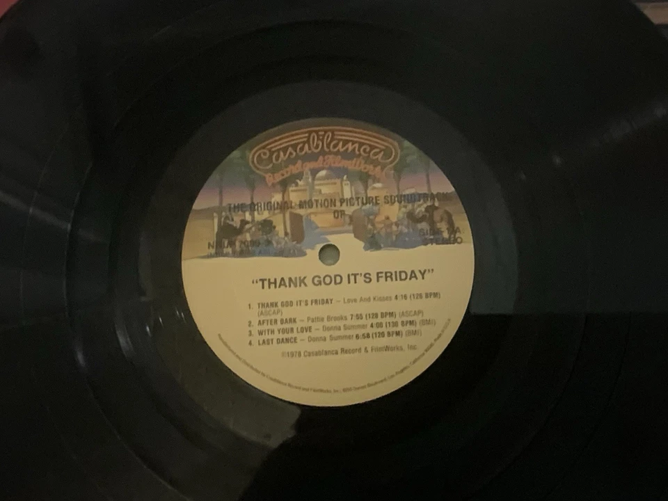 Thank God It's Friday Soundtrack 3xLP NBLP7099 Vinyl 1978 Donna Summer Bonus EX! Foto 3 de 4