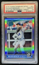 2018 Panini Donruss Optic Walker Buehler Holo Prizm RC Rated Rookie #41 PSA 10