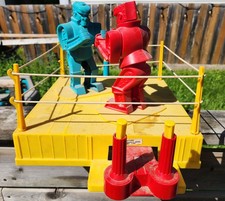 VINTAGE MARX TOYS ROCK EM SOCK EM ROBOTS 1966 ORIGINAL BLUE BOMBER RED ROCKER