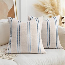 20x20 Decorative Farmhouse Linen Throw Pillow Covers Boho Textured Case Set of