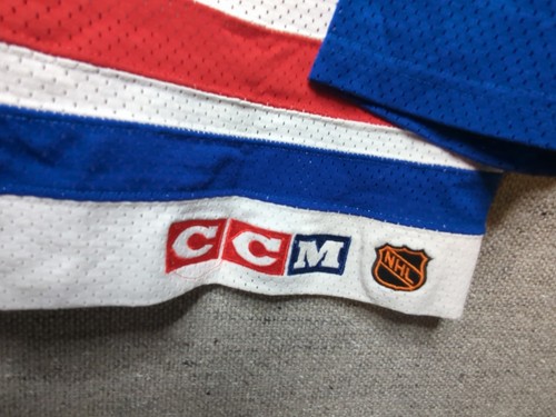 1990s New York Rangers Official CCM Center Ice Jersey Vintage Fight Strap Sz 48 - Picture 18 of 24