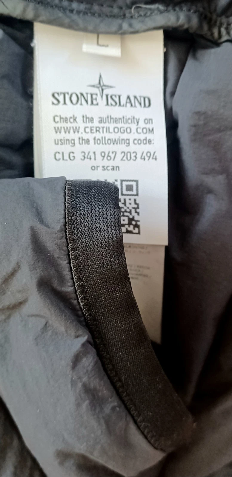 Stone Island Black Loom Woven Down Chambers Stretch Nylon-TC Hooded Jacket Sz L - product detail image 10