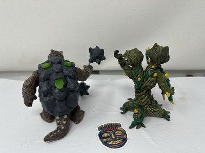 Lot Of Schleich Eldrador Creatures Tree Plant 42513 Turtle 42496 With Weapons