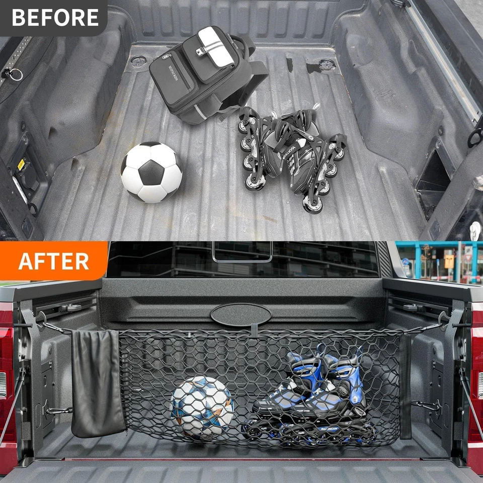 Cargo Storage Net Truck Bed Cargo Net 40.16''x16.14'' For 22-2025 Ford Maverick Foto 3 de 4