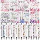 32 Pcs Flower Bible Verse Ballpoint Pens Notebooks Set Christian Gifts Bulk f...
