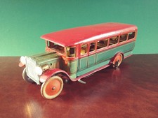 Seltene Version 1930er Tippco TCO Reisebus mit Licht Blechspielzeug