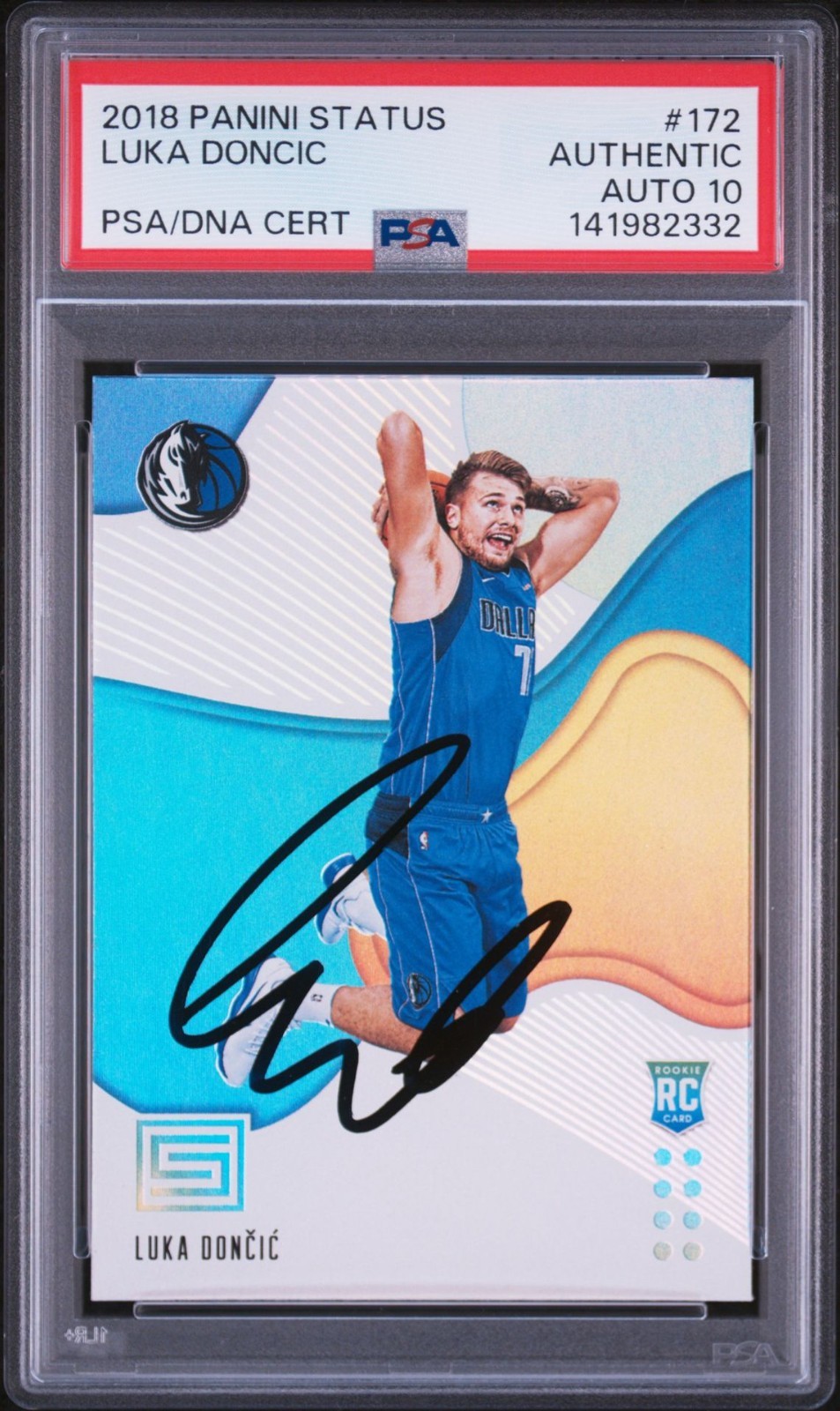 Luka Doncic Signed 2018 Panini Status PSA/DNA Auto 10 #172 Rookie RC
