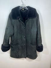 Shearling Fur Jacket Black Women's Medium Coat Jean Guise 4" Cuffs