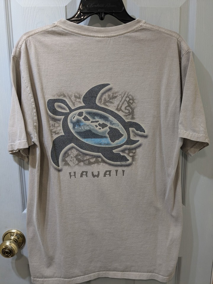 Crazy Shirts Hawaii Turtle Graphic Tee Shirt Kona Coffee Dyed Men's M