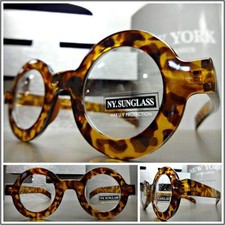 Mens VINTAGE 50s RETRO Style Clear Lens EYE GLASSES Round Tortoise Fashion Frame