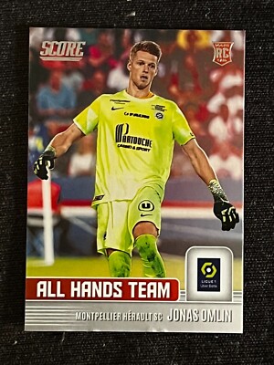 CARD PANINI SCORE LIGUE 1 2022 ALL HANDS TEAM JONAS OMLIN MONTPELLIER # 6 NEW