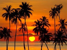 Sunset Beach Scenery Diamond Art Painting Kit 5D DIY 16x12inch for Wall Decor