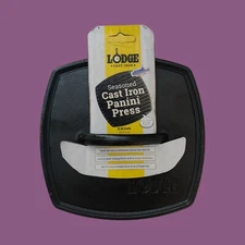 Lodge LPP3 Cast Iron Square Ribbed Panini Press, 8.25-Inch