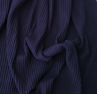 Cotton Spandex 4x4 Rib Knit Fabric by the Yard Navy 10/20
