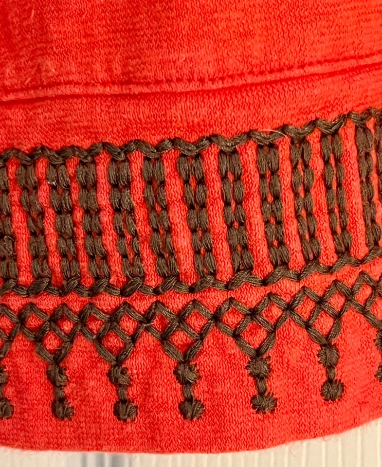 ROYAL ROBBINS DAMAS PEQUEÑAS SLVLS NARANJA CÁÑAMO ALGODÓN BORDADO DOBLADILLO TOP Talla S Usado en Excelente Condición Foto 2 de 4