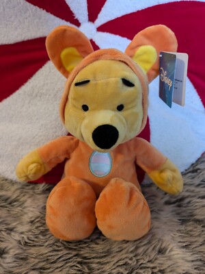 Winnie Puuh Ostern 10 Zoll sitzend Plüsch als Hase gekleidet neu mit Etikett Geschenk 