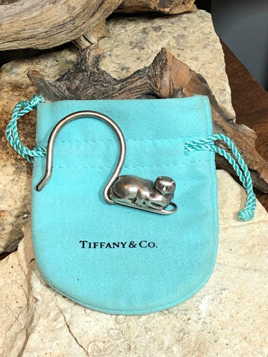 Vintage Rare Tiffany & Co. 925 Sterling Silver Laying KAT Vintage Rare Tiffany & Co. 925 Sterling Silver Laying KAT