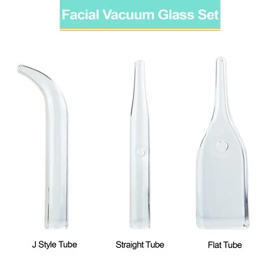 BEAUTICOM 3 Piece Vacuum Spray Glass Tube Glass Set for Spas and Facial Rehab