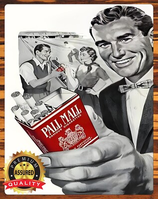 Pall Mall Cigarettes - 1950s Bowling Alley - Metal Sign 11 x 14
