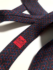 HERMES VINTAGE INCATENATO CAVALLO BIT FIBBIA CRAVATTA ANELLI CERCHI FASCIA AL...