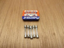 Acme Fuse Tin With Original SFE-20 Glass Fuses Vintage Antique NOS 50-60'S USA 