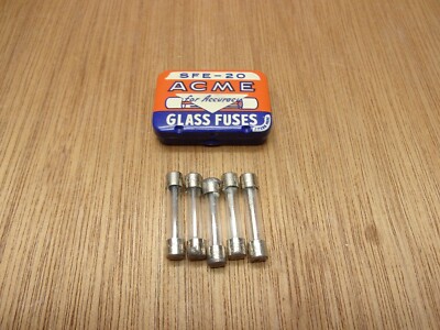 Acme Fuse Tin With Original SFE-20 Glass Fuses Vintage Antique NOS 50-60'S USA 