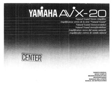 Yamaha AVX-20 Amplifier Owners Manual