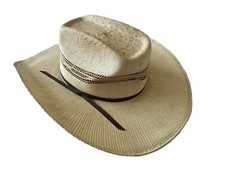 Twister - Size Small Beige Straw Bangora Western Cowboy Hat