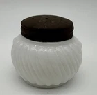 EAPG Milk Glass Salt/ Pepper Shaker c.1896 Ribbed Swirl Pattern