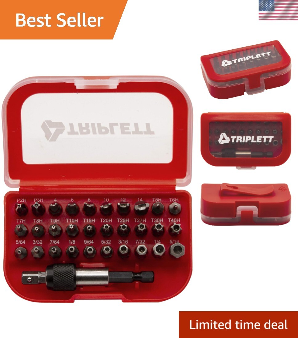 30-Piece Security Bit Kit for Tamper-Proof Electronics Fasteners