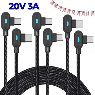 For iPhone 15 16 17 PD 60W USB-C to USB-C Cable 20V 3A Type-C Fast Charging Cord
