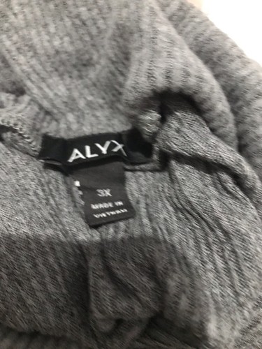 NWT Alyx Woman 3X Plus Waffle Knit Charcoal Gray Turtle Neck Curve Hem - Picture 6 of 6
