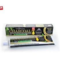 Charcoal Toothpaste Organic, Natural Bamboo, Fluoride Free, Vegan, 5 IN 1 6.5 OZ