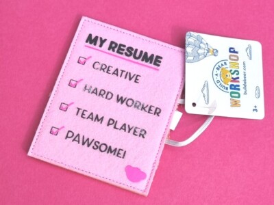 BUILD A BEAR A1  Pink Tick Liste Handgelenk brandneu mit Etikett Zubehör selten HTF PFOWSOME! 