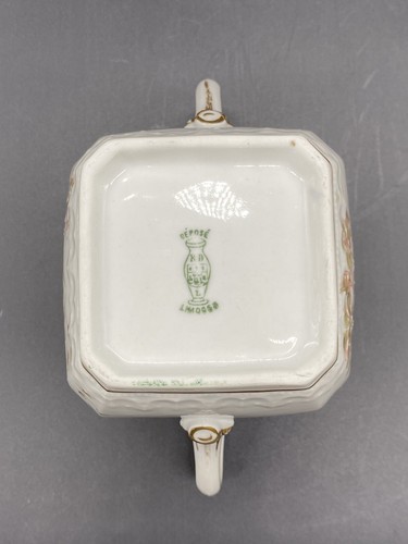 Antique 1800's Bawo Dotter Limoges Porcelain China Floral 2-Handled Biscuit Jar - Picture 7 of 13