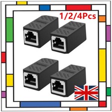 RJ45 Female To Female CAT6 5e 4 Network LAN Ethernet Connector Shielded Adapter-