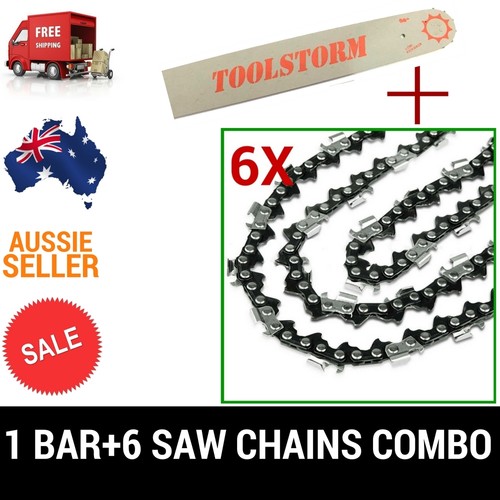 22'' CHAINSAW BAR AND 6 CHAINS FOR Giantz 58CC 62CC 22" CHAINSAW .325 058 86DL - Picture 1 of 12