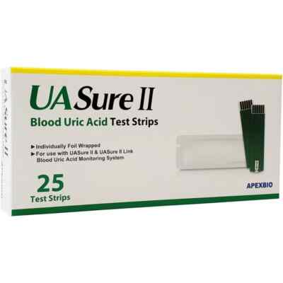 UASure II Uric Acid Test Strips. UA Sure. Box of 25. Free Shipping. Original
