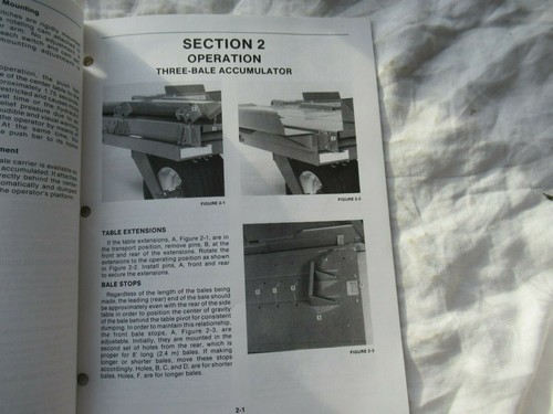 1987 New Holland 2010 accumulator operator's manual - Picture 3 of 8