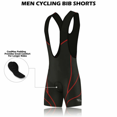 Mens Padded Bib Shorts Road Bike Cycling Shorts Cycle Apparel Pants Breathable  - Picture 1 of 11