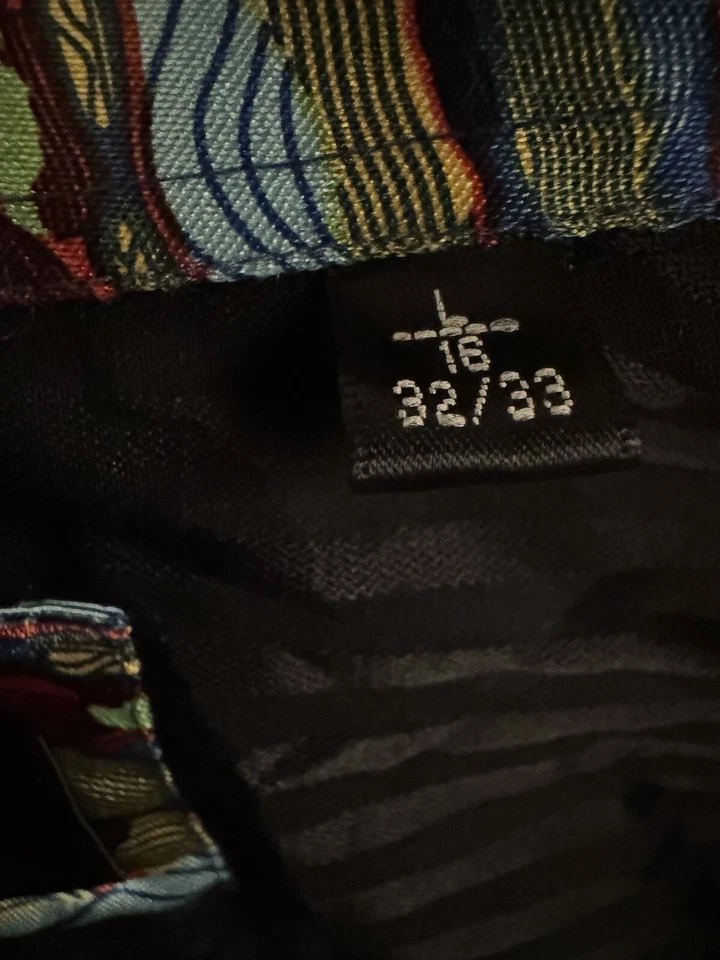 Camisa de Vestir Coogi Clásica Manga Larga Negra Abotonada Grande 16 32/33 Puño Estampado Foto 4 de 4