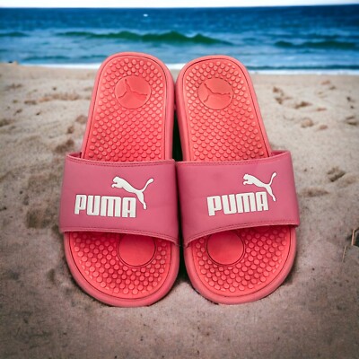 PUMA Cool Cat Women's Pink Slip On Open Toe Slides Sandals Size